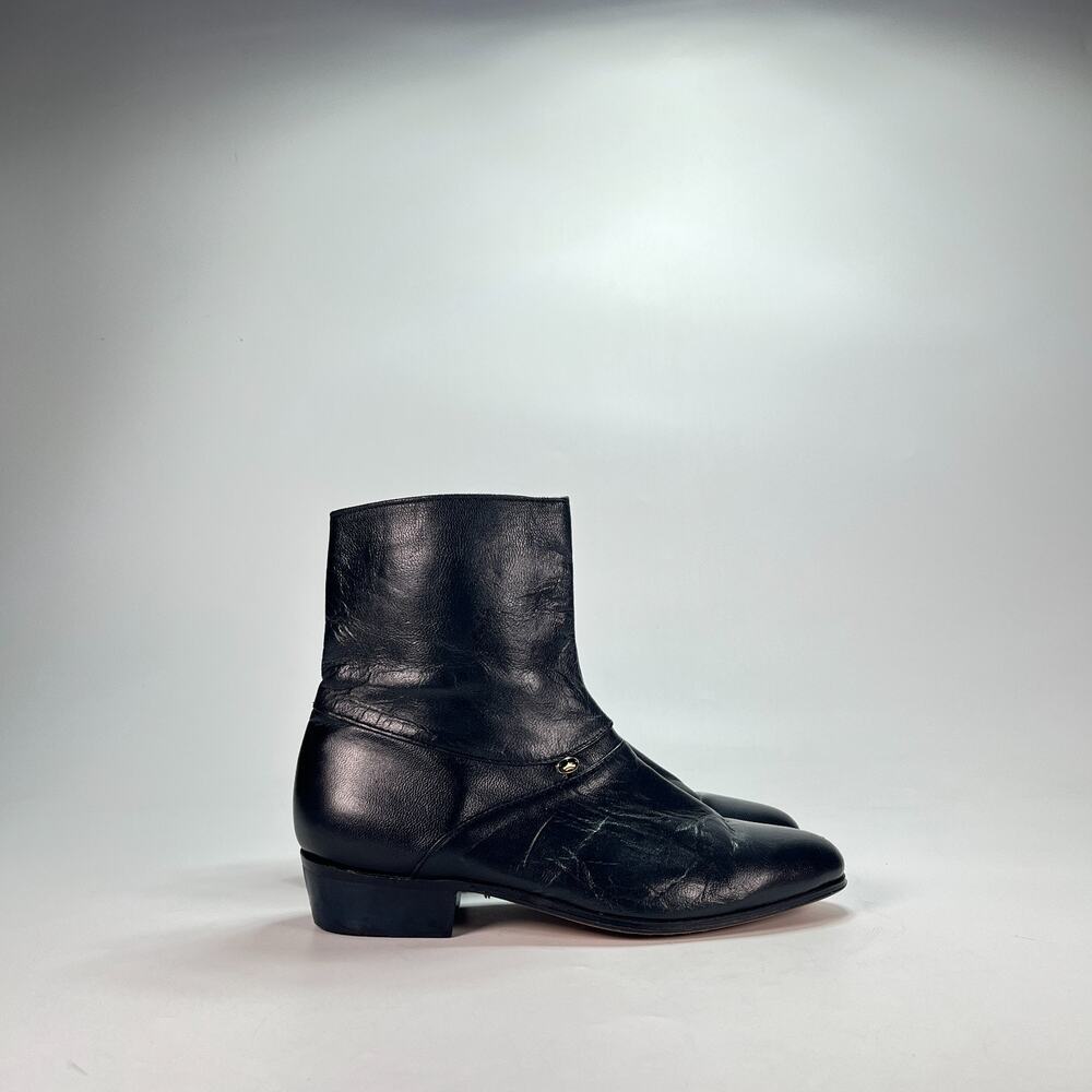 Botas y Botines Lara Black Cattle Leather Side Zipper Ankle Boots Women's Size 6